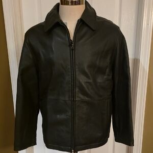 NWT Reilly Olmes Collection Men's Classic Zip Down Brown Leather Jacket